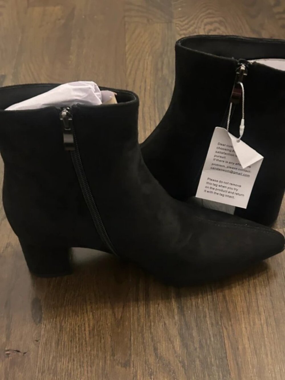 NWT Black Suede Ankle Boot Size 7.5